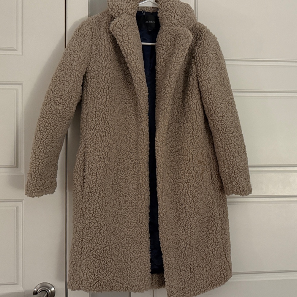 Teddy Sherpa Lady J. Crew Coat